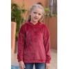 imageGORLYA Girls Long Sleeve Casual Cute Teddy Bear Hooded Sweatshirt Plush Pullover Tops for 414TWine Red
