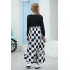 imageGORLYA Girls Short Sleeve Patchwork Floral Print Loose Casual Long Maxi Dress with Pockets for 412 Years KidsBlack Plaidlong Sleeve