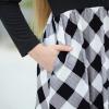 imageGORLYA Girls Short Sleeve Patchwork Floral Print Loose Casual Long Maxi Dress with Pockets for 412 Years KidsBlack Plaidlong Sleeve