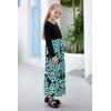 imageGORLYA Girls Short Sleeve Patchwork Floral Print Loose Casual Long Maxi Dress with Pockets for 412 Years KidsBlue Print  Long Sleeve