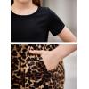 imageGORLYA Girls Short Sleeve Patchwork Floral Print Loose Casual Long Maxi Dress with Pockets for 412 Years KidsLeopard