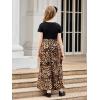 imageGORLYA Girls Short Sleeve Patchwork Floral Print Loose Casual Long Maxi Dress with Pockets for 412 Years KidsLeopard