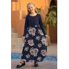 imageGORLYA Girls Short Sleeve Patchwork Floral Print Loose Casual Long Maxi Dress with Pockets for 412 Years KidsNavy Print  Long Sleeve