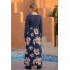 imageGORLYA Girls Short Sleeve Patchwork Floral Print Loose Casual Long Maxi Dress with Pockets for 412 Years KidsNavy Print  Long Sleeve