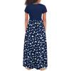 imageGORLYA Girls Short Sleeve Patchwork Floral Print Loose Casual Long Maxi Dress with Pockets for 412 Years KidsNavy Star
