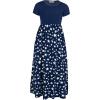imageGORLYA Girls Short Sleeve Patchwork Floral Print Loose Casual Long Maxi Dress with Pockets for 412 Years KidsNavy Star