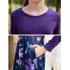 imageGORLYA Girls Short Sleeve Patchwork Floral Print Loose Casual Long Maxi Dress with Pockets for 412 Years KidsPurple Print  Long Sleeve
