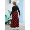 imageGORLYA Girls Short Sleeve Patchwork Floral Print Loose Casual Long Maxi Dress with Pockets for 412 Years KidsRed Plaidlong Sleeve