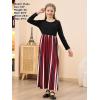 imageGORLYA Girls Short Sleeve Patchwork Floral Print Loose Casual Long Maxi Dress with Pockets for 412 Years KidsRed Stripe  Long Sleeve