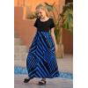 imageGORLYA Girls Short Sleeve Patchwork Floral Print Loose Casual Long Maxi Dress with Pockets for 412 Years KidsRoyal Blue Print