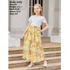 imageGORLYA Girls Short Sleeve Patchwork Floral Print Loose Casual Long Maxi Dress with Pockets for 412 Years KidsStripeyellow Leaf