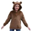 imageGORLYA Girls Long Sleeve Casual Cute Teddy Bear Hooded Sweatshirt Plush Pullover Tops for 414TBrown