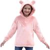 imageGORLYA Girls Long Sleeve Casual Cute Teddy Bear Hooded Sweatshirt Plush Pullover Tops for 414TPink