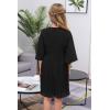 imageGORLYA Girls Bell Sleeve Front Bow Tie Casual Elegant Fit and Flare Chiffon Pleated Dress for 414T KidsBlack Color