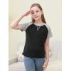 imageGORLYA 2 Pack Girls Contrast Raglan Sleeve TShirt Casual Simple Basic Tee Tops with Pocket for 816YBlackblue