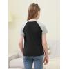 imageGORLYA 2 Pack Girls Contrast Raglan Sleeve TShirt Casual Simple Basic Tee Tops with Pocket for 816YBlackblue