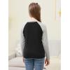 imageGORLYA 2 Pack Girls Contrast Raglan Sleeve TShirt Casual Simple Basic Tee Tops with Pocket for 816YBlackblue Long Sleeve