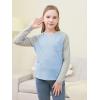 imageGORLYA 2 Pack Girls Contrast Raglan Sleeve TShirt Casual Simple Basic Tee Tops with Pocket for 816YBlackblue Long Sleeve