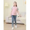 imageGORLYA 2 Pack Girls Contrast Raglan Sleeve TShirt Casual Simple Basic Tee Tops with Pocket for 816YGraypink