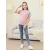 imageGORLYA 2 Pack Girls Contrast Raglan Sleeve TShirt Casual Simple Basic Tee Tops with Pocket for 816YGraypink