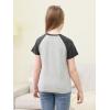 imageGORLYA 2 Pack Girls Contrast Raglan Sleeve TShirt Casual Simple Basic Tee Tops with Pocket for 816YGraypink