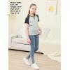 imageGORLYA 2 Pack Girls Contrast Raglan Sleeve TShirt Casual Simple Basic Tee Tops with Pocket for 816YGraypink