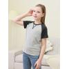 imageGORLYA 2 Pack Girls Contrast Raglan Sleeve TShirt Casual Simple Basic Tee Tops with Pocket for 816YGraypink