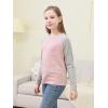 imageGORLYA 2 Pack Girls Contrast Raglan Sleeve TShirt Casual Simple Basic Tee Tops with Pocket for 816YGraypink Long Sleeve