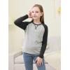 imageGORLYA 2 Pack Girls Contrast Raglan Sleeve TShirt Casual Simple Basic Tee Tops with Pocket for 816YGraypink Long Sleeve