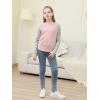 imageGORLYA 2 Pack Girls Contrast Raglan Sleeve TShirt Casual Simple Basic Tee Tops with Pocket for 816YGraypink Long Sleeve