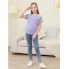 imageGORLYA 2 Pack Girls Contrast Raglan Sleeve TShirt Casual Simple Basic Tee Tops with Pocket for 816YGreenmauve
