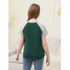 imageGORLYA 2 Pack Girls Contrast Raglan Sleeve TShirt Casual Simple Basic Tee Tops with Pocket for 816YGreenmauve