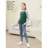 imageGORLYA 2 Pack Girls Contrast Raglan Sleeve TShirt Casual Simple Basic Tee Tops with Pocket for 816YGreenmauve Long Sleeve