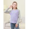 imageGORLYA 2 Pack Girls Contrast Raglan Sleeve TShirt Casual Simple Basic Tee Tops with Pocket for 816YGreenmauve Long Sleeve