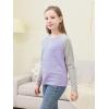 imageGORLYA 2 Pack Girls Contrast Raglan Sleeve TShirt Casual Simple Basic Tee Tops with Pocket for 816YGreenmauve Long Sleeve