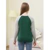 imageGORLYA 2 Pack Girls Contrast Raglan Sleeve TShirt Casual Simple Basic Tee Tops with Pocket for 816YGreenmauve Long Sleeve
