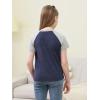 imageGORLYA 2 Pack Girls Contrast Raglan Sleeve TShirt Casual Simple Basic Tee Tops with Pocket for 816YNavyyellow