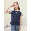 imageGORLYA 2 Pack Girls Contrast Raglan Sleeve TShirt Casual Simple Basic Tee Tops with Pocket for 816YNavyyellow