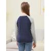 imageGORLYA 2 Pack Girls Contrast Raglan Sleeve TShirt Casual Simple Basic Tee Tops with Pocket for 816YNavyyellow Long Sleeve