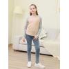 imageGORLYA 2 Pack Girls Contrast Raglan Sleeve TShirt Casual Simple Basic Tee Tops with Pocket for 816YNavyyellow Long Sleeve