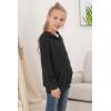 imageGORLYA Girls Hoodie Sweatshirt Solid Full Zip Jacket Casual Classic Tops for 414TBlack