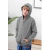 imageGORLYA Girls Hoodie Sweatshirt Solid Full Zip Jacket Casual Classic Tops for 414TGray