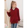 imageGORLYA Girls Hoodie Sweatshirt Solid Full Zip Jacket Casual Classic Tops for 414TWine Red